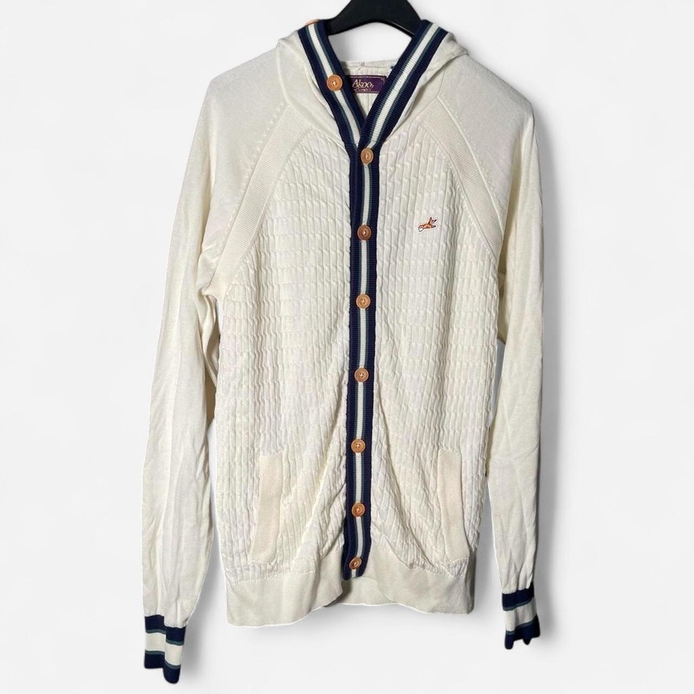 Y2K AKOO Cable Knit Hooded Sweater